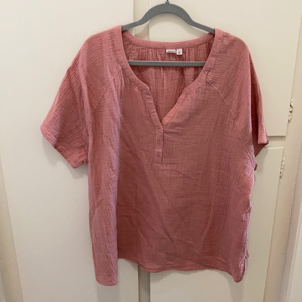 Pink Gap Crepe Top